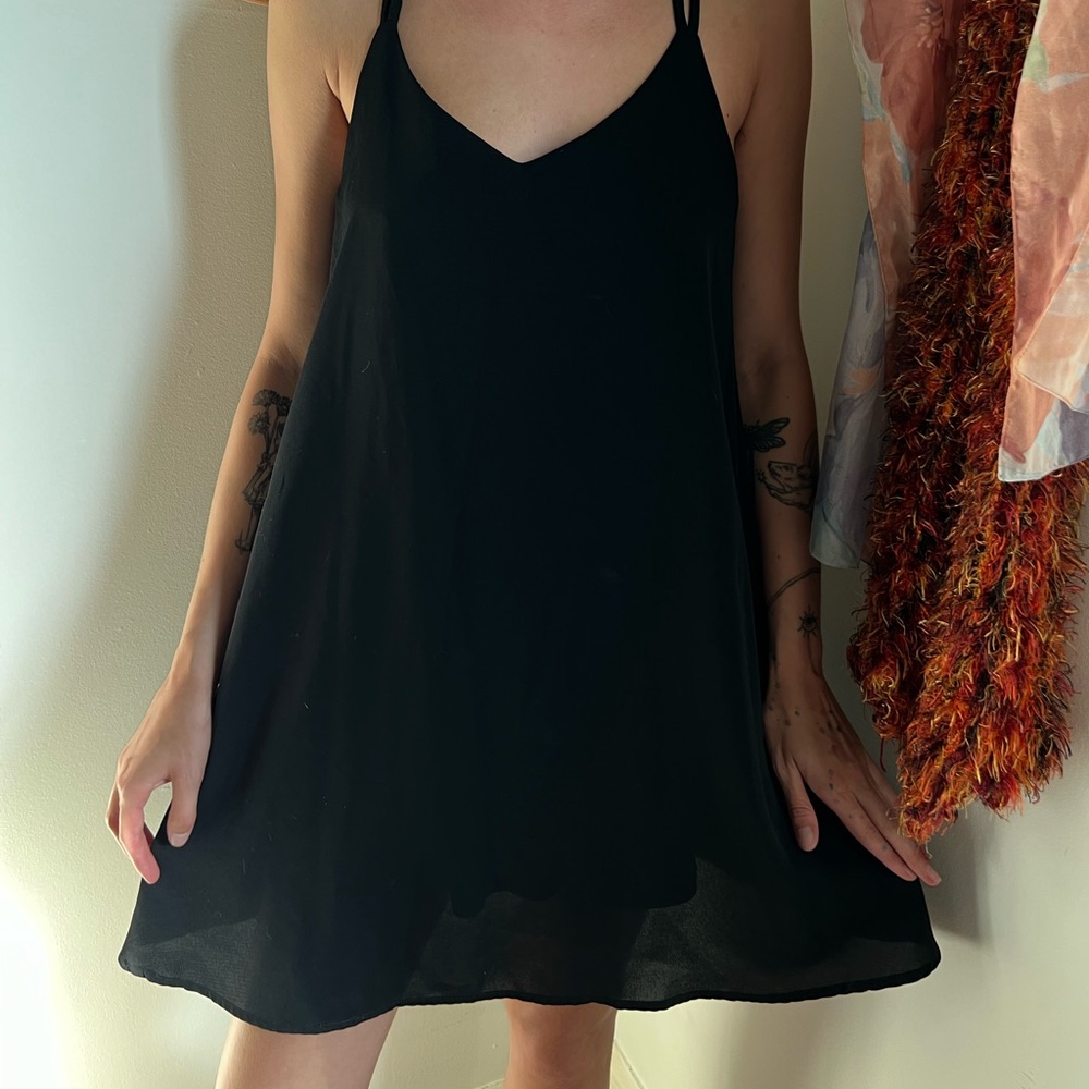 Loveriche size Sm black dress, strapped back. Lightweight, black.